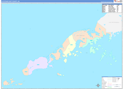 Aleutians-East Color Cast<br>Wall Map